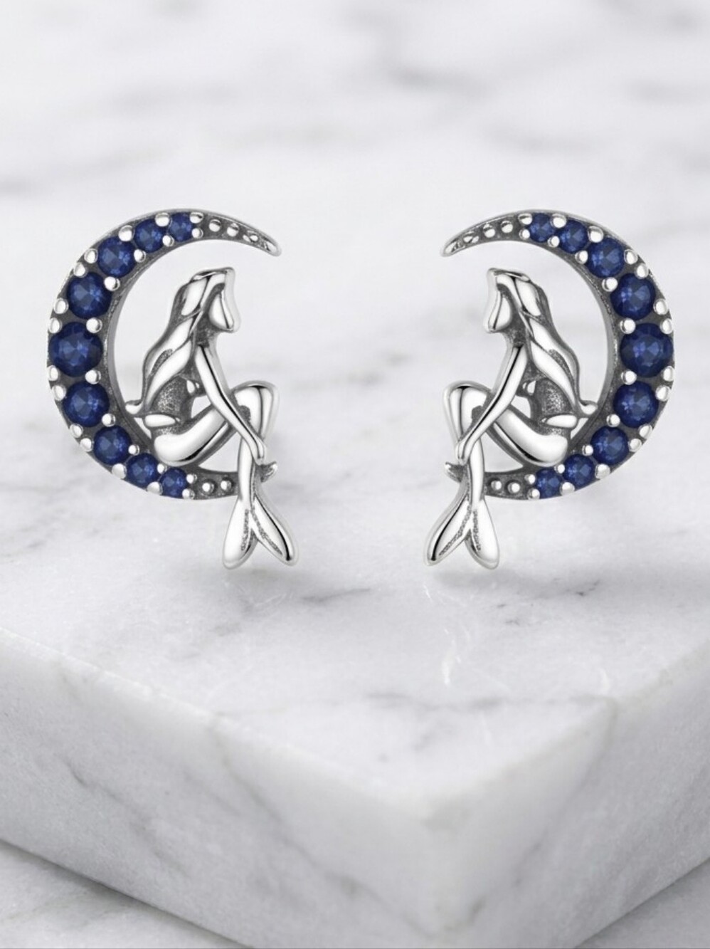 Moon Mermaid š§āāļø Sterling Silver Earrings